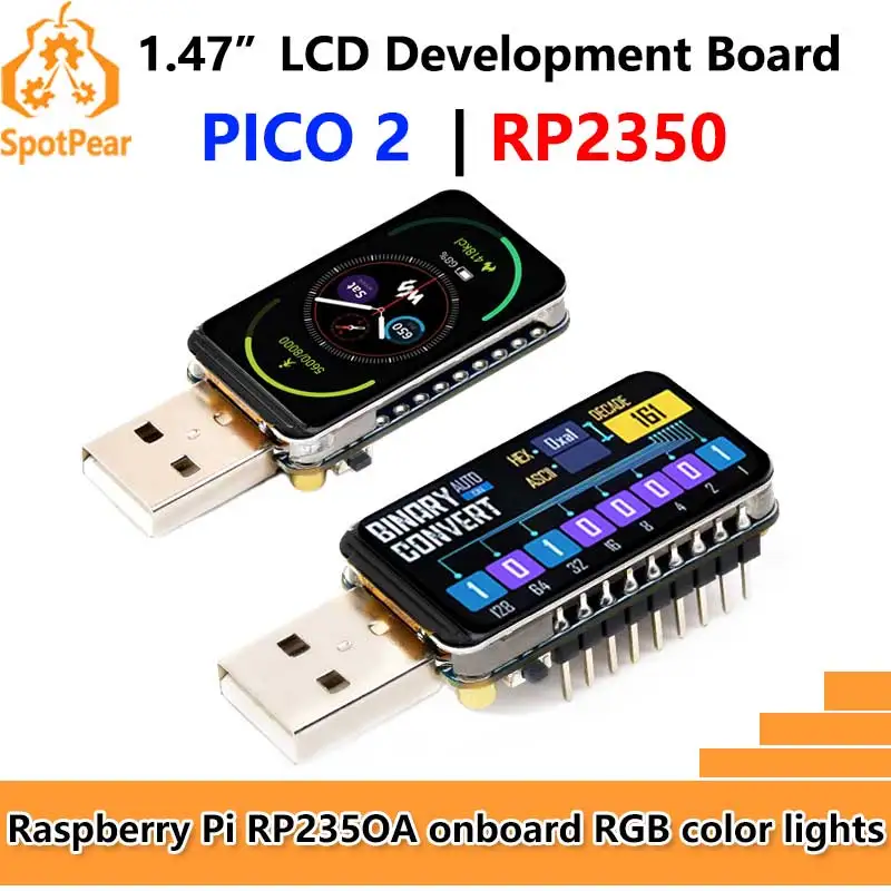 Raspberry Pi Pico 2 RP2350 1.47 inch LCD B Display Development board RP2350A 1.47inch Screen RGB color
