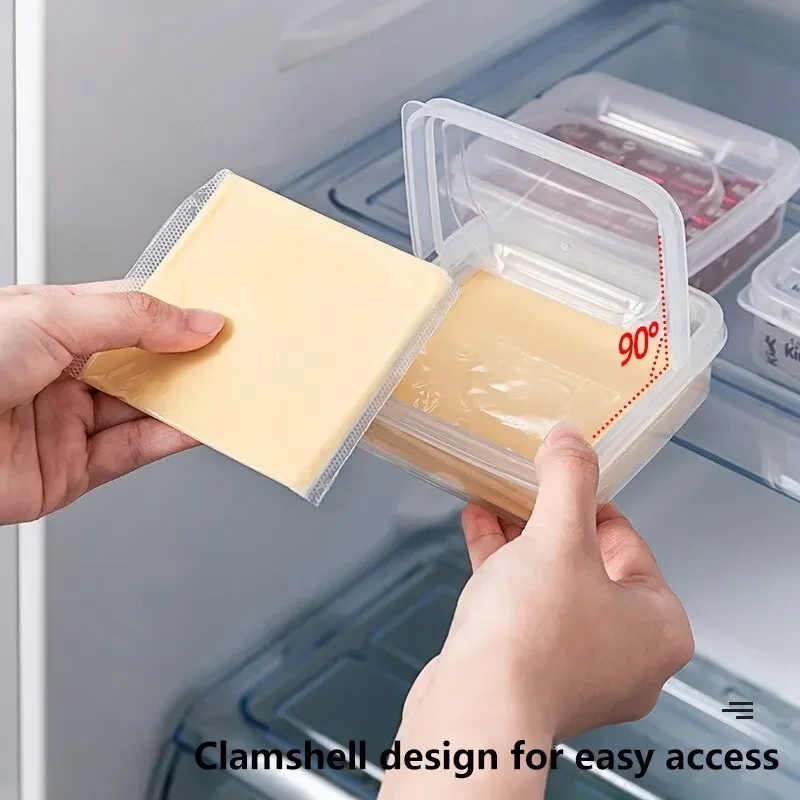 2Pcs 10X10X4.5CM Transparent Butter Cheese Storage Box Portable Refrigerator Fruit Vegetable Fresh Keeping Kitchen Storage Box