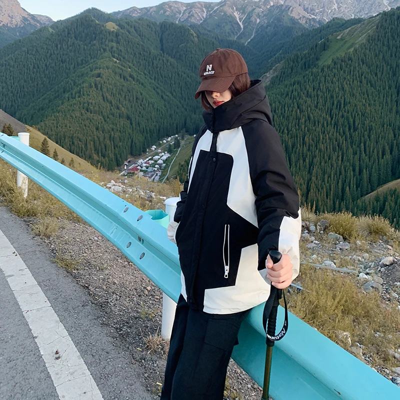 2024 여성용 롱 패딩 재킷, 지퍼 파카, 루즈 파카, 외투, 후드, 따뜻한 면, 등산 코트, 겨울 패션, 신상