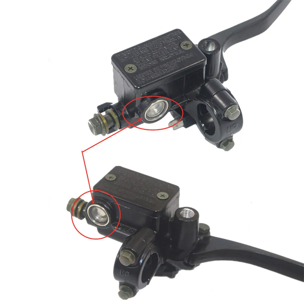 2 unidades de mirilla de depósito de cilindro maestro de freno de 18 mm para motocicleta, con junta, para bomba superior de freno de embrague y bomba de freno trasera, con indicador de nivel de aceite