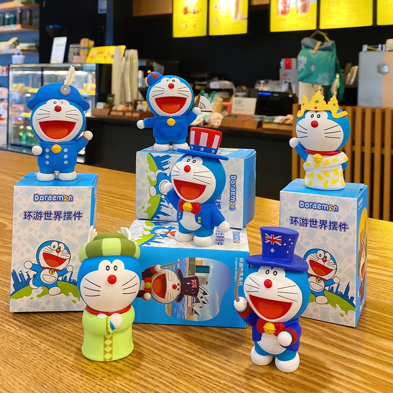 Doraemon Around The World Series Model Cute Desktop Collection Decorative Ornaments Children's Toy Statue Birthday Gift
