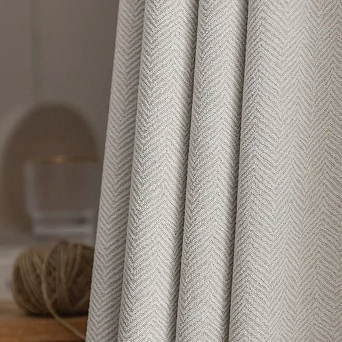 두꺼운 프렌치 라이트 럭셔리 크림 커튼 천, 단색 침실 거실, 전체 암막 선스크린 코튼 리넨, 2024 신제품 