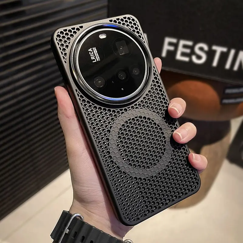 Etui na Xiaomi Mi 15 Ultra z funkcją odprowadzania ciepła, oddychające, magnetyczne, do bezprzewodowego ładowania, tylna obudowa kompatybilna z MagSafe. — zdjęcie produktu 2