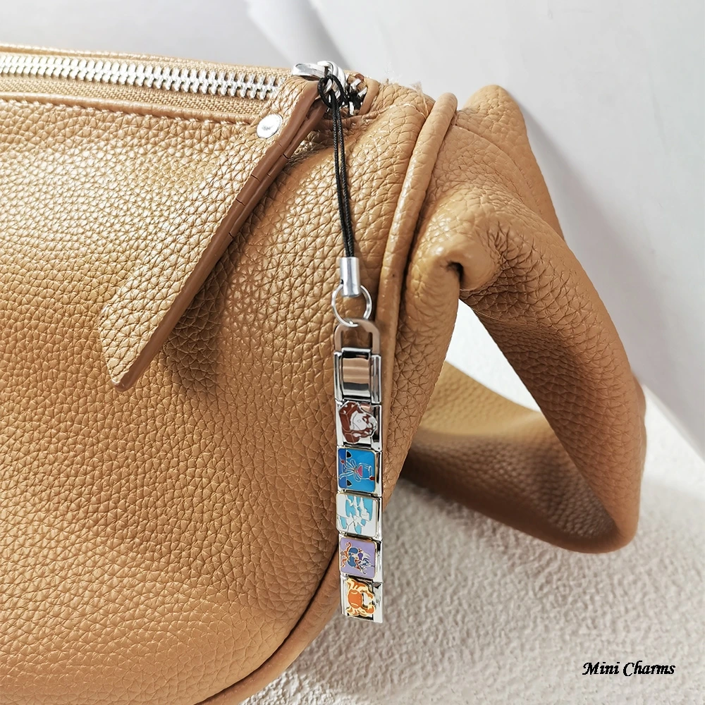 Bunter Foto-Seil-Schlüsselanhänger, passend für 9mm italienische Charms, Edelstahl, DIY-Perlen-Charm, modischer Schmuck für Damen und Herren, Geschenke – Detail 3