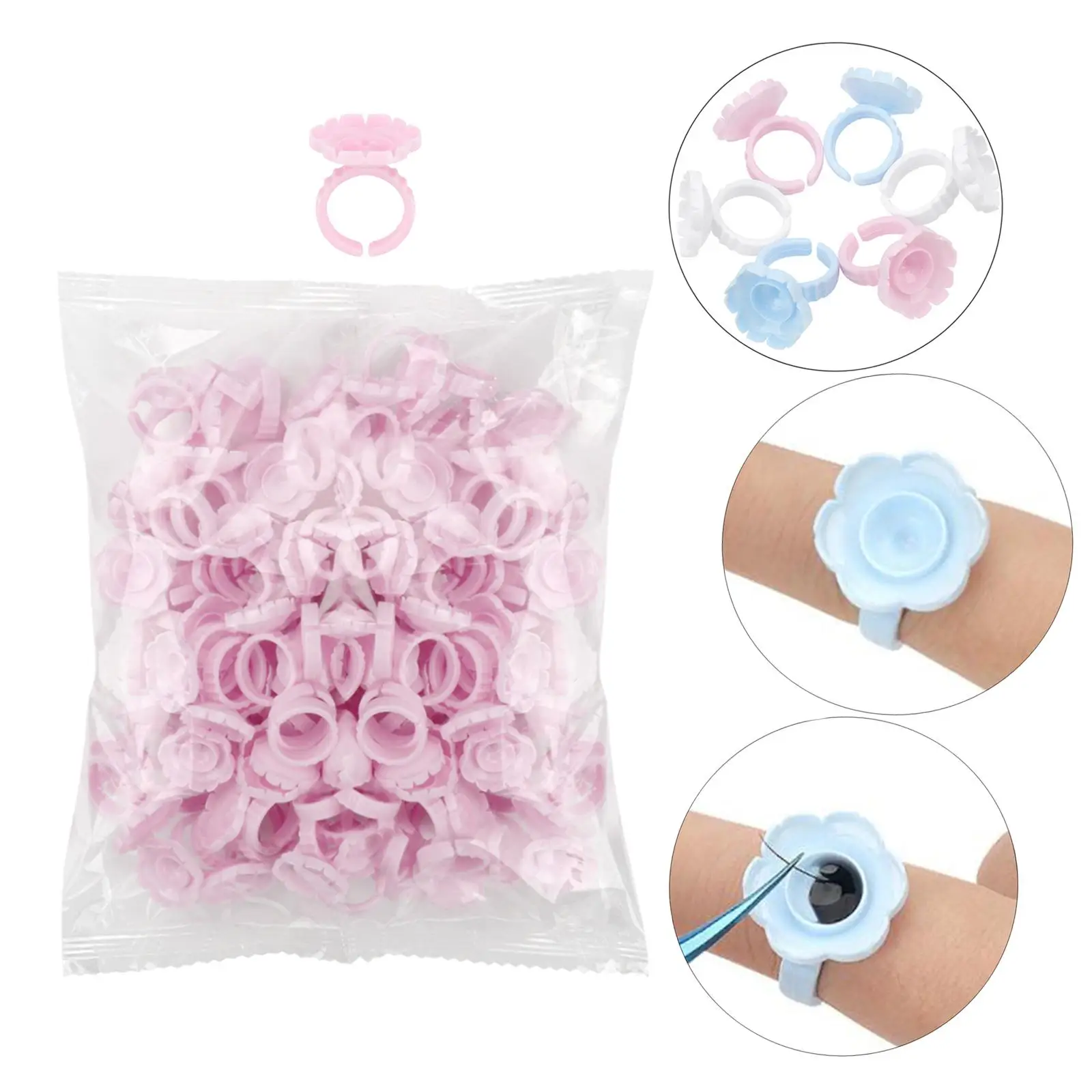 まつげ接着剤リングスタンド シリコン使い捨てカップ ブロッサムパッド まつげエクステや個別メイクアップアーティスト向け