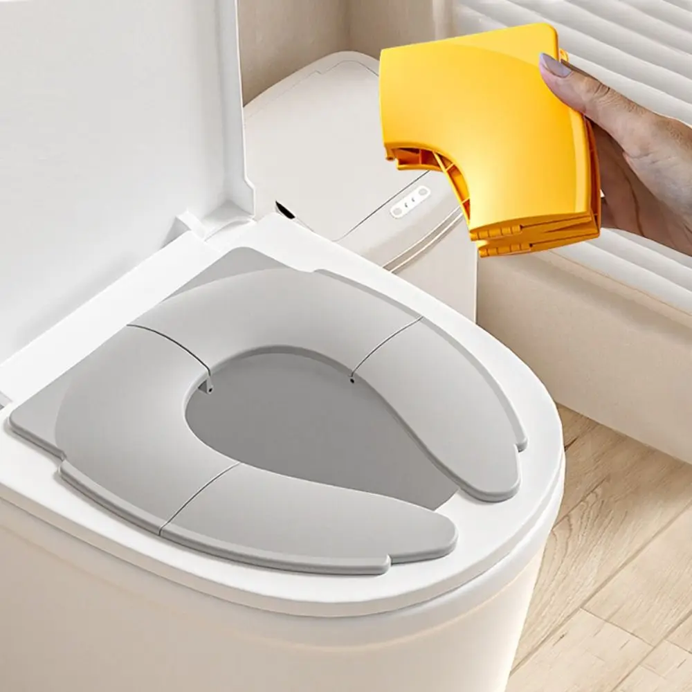 Foldable Travel Toilet Seat Non-slip Solid Color Potty Training Seat with Storage Bag Children Urinal Cushion for 0-7 Years Old