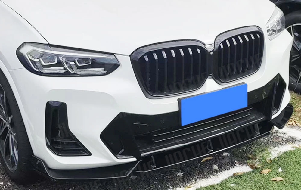 

JCYECF 3Pcs/set Front Bumper Lip Chin Spoiler For BMW X3 G01 X4 G02 M Sport 2022+ Gloss Black Front Bumper Lip Chin Spoiler