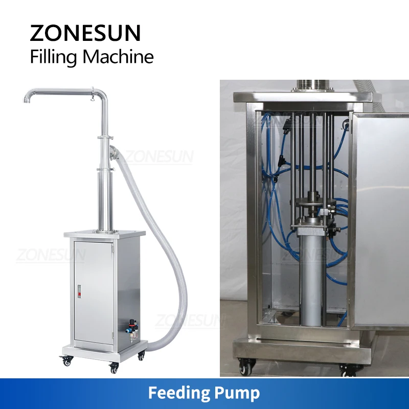 ZONESUN Automatic Filling Machine Mixing Tank Emulsifying Blender Piston Pump Cosmetic Detergent Shampoo Juice Bottle ZS-DTPT2