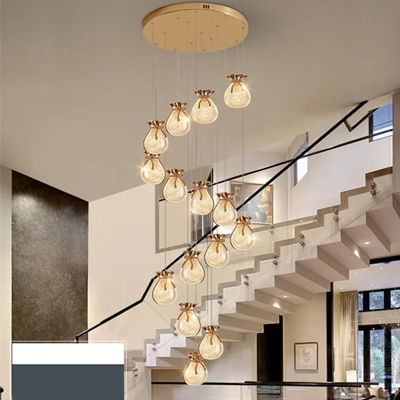 Lucky Bag Chandelier Corridor Staircase LED Lighting Lamps for Living Room Bedroom Bedside Home Decoration Accessories Lustre