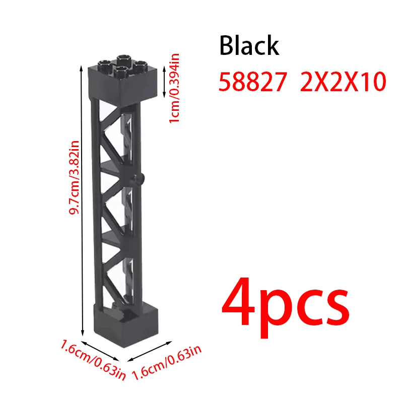Verhoogde dubbellaagse brugpier Lattice Tower Cross 58827 Bouwstenen Bakstenen Assembleert Idea View Deeltjes Railhek