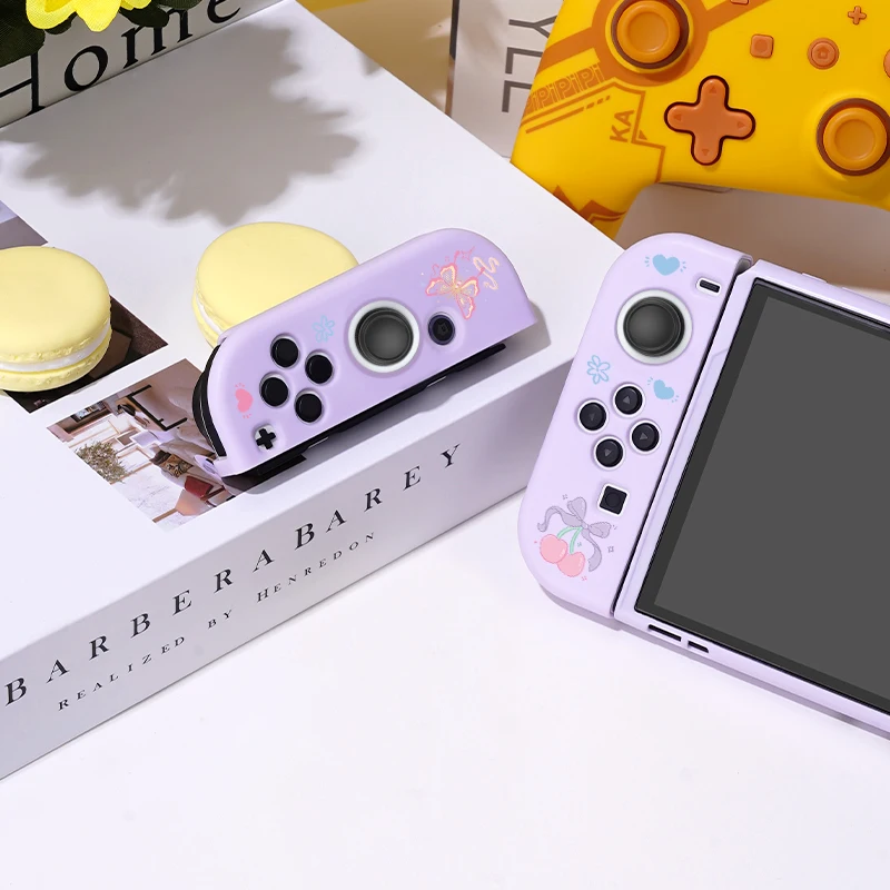 Colorful Butterfly Protective Case for Switch Oled, Soft TPU Slim Cover for Nintendo Switch Console,NS Game Accessorie