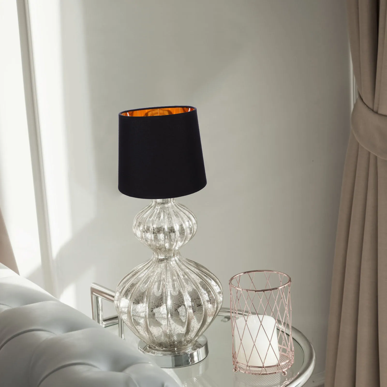 

Multifunctional Linen Lampshade Replacement Bedside Floor Table Light Shade Decorative Cylinder Cloth Cover Household