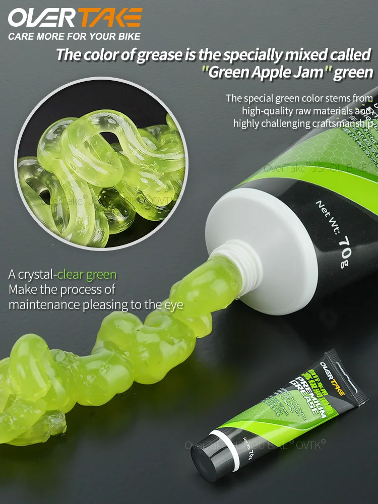 JSHOUBIKE Fahrradfett 70/140/350 g grünes Applesauce-Fettpistolen-Set MTB Motor Nabenschmiermittel für SHIMANO SRAM Fahrradzubehör