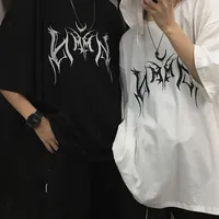 Y2K Women's T-shirt Hip-Hop Loose Punk Letter Printing Women Harajuku Oversize Short-sleeve Tops Y2K Clothing Vintage T Shirt