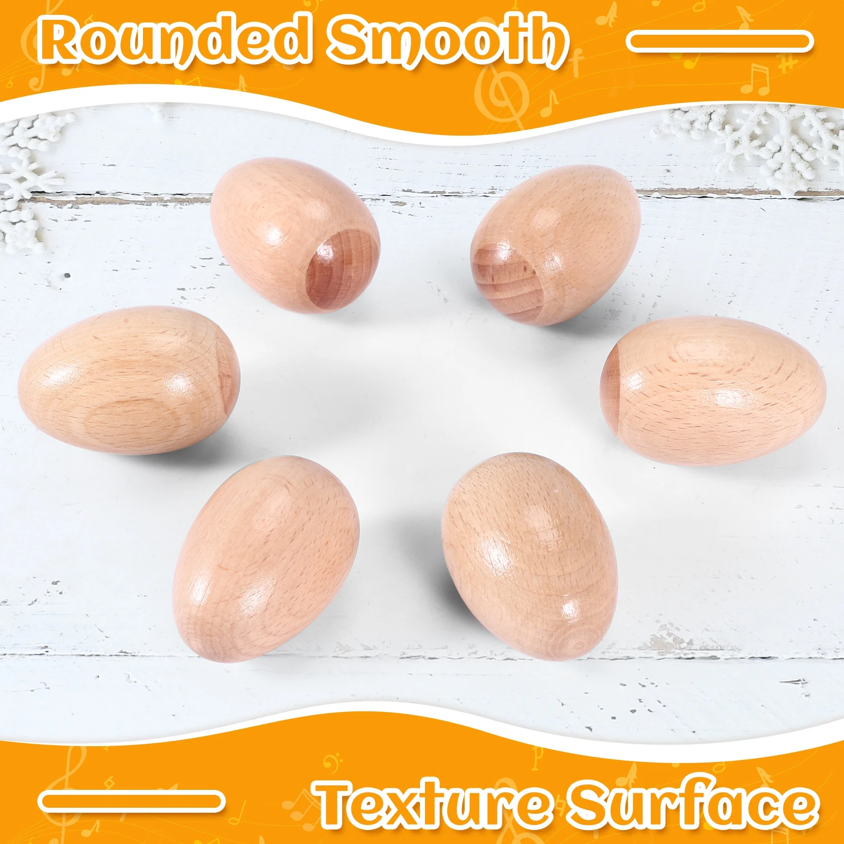 بيضة موسيقية خشبية قرع ، مجموعة من 6 أجزاء ، لعبة للأطفال