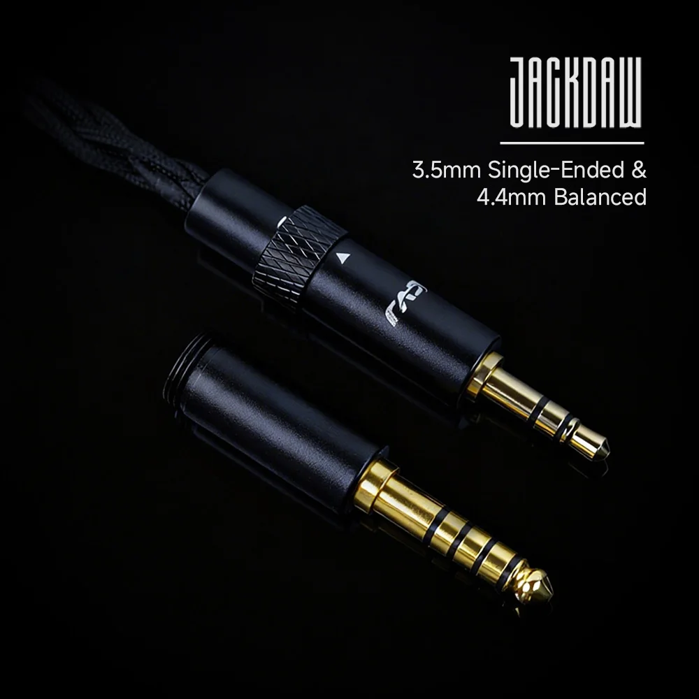 CVJ Jackdaw Earphones Upgrade Cable 4 Strand 400 Core OFC Handmade Mixed Weaving HiFi IEM Cable 3.5mm+4.4mm Interchangeable Plug image 4