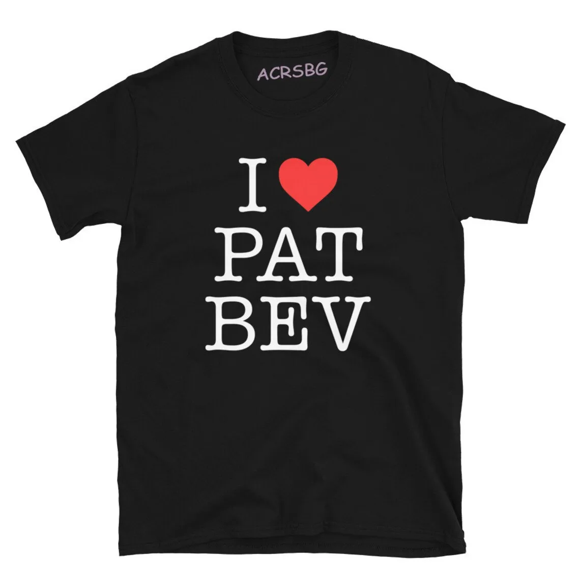 

I Love Pat Bev Print T Shirts For Men Red Heart Graphic Unisex Tee Shirts Crew Neck Casual Sweatshirts Adult Cotton Summer Tops