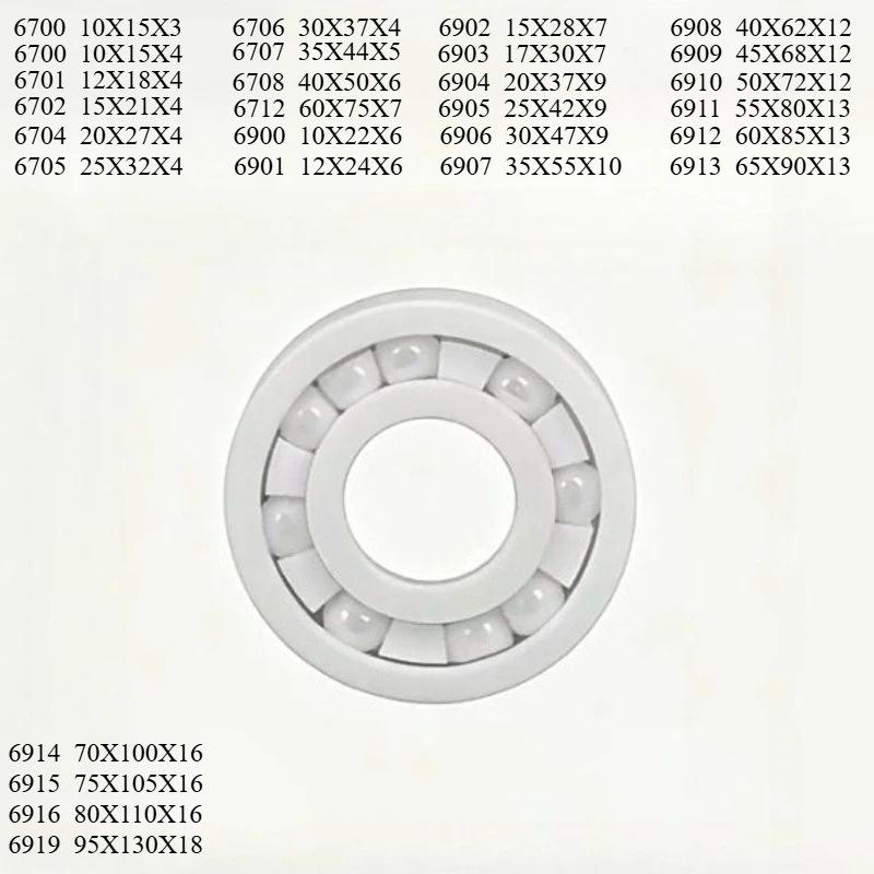 Zirconia All-Ceramic Bearings 6700-6919 High Precision High Temperature Resistance