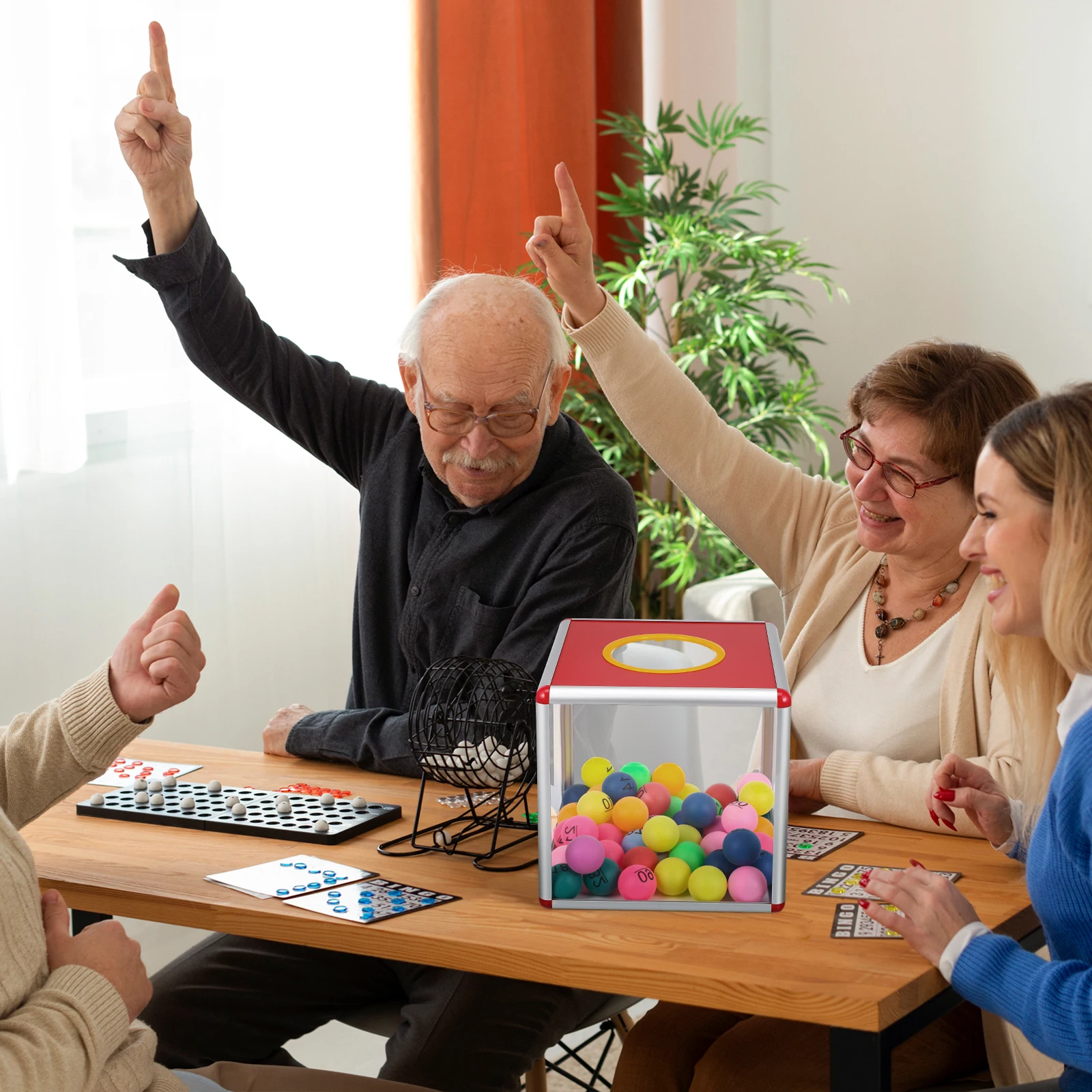 

Transparent Red Raffle Box Lottery Ticket Holders Square Metal Storage Case For Party Game Voting Donation Suggestion Office Use
