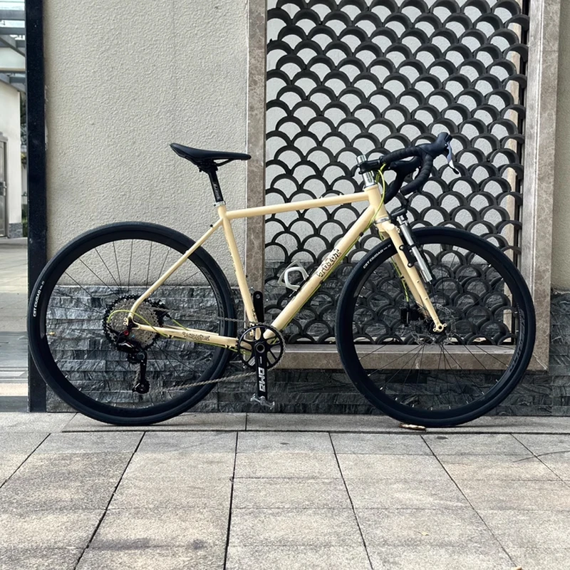 700C Gravel Road Bike Frame/Fork/4130 Chrome Molybdenum Steel Barrel AxleTraveling Bicycles  Frame/Fork