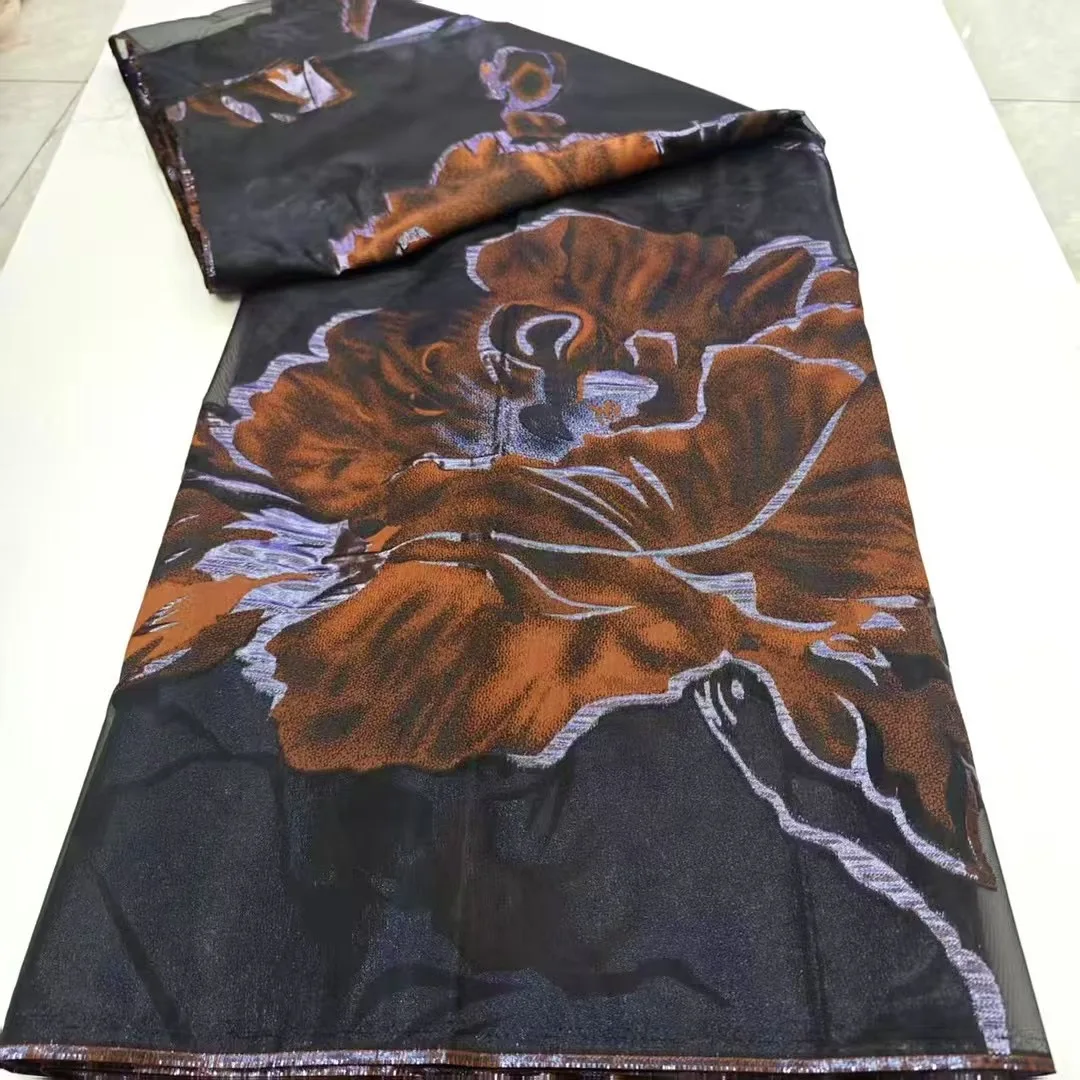 

2025 African Nigerian High-Quality Tulle Lace Fabric Jacquard Organza Embroidery for Party Prom Dresses HHD6320