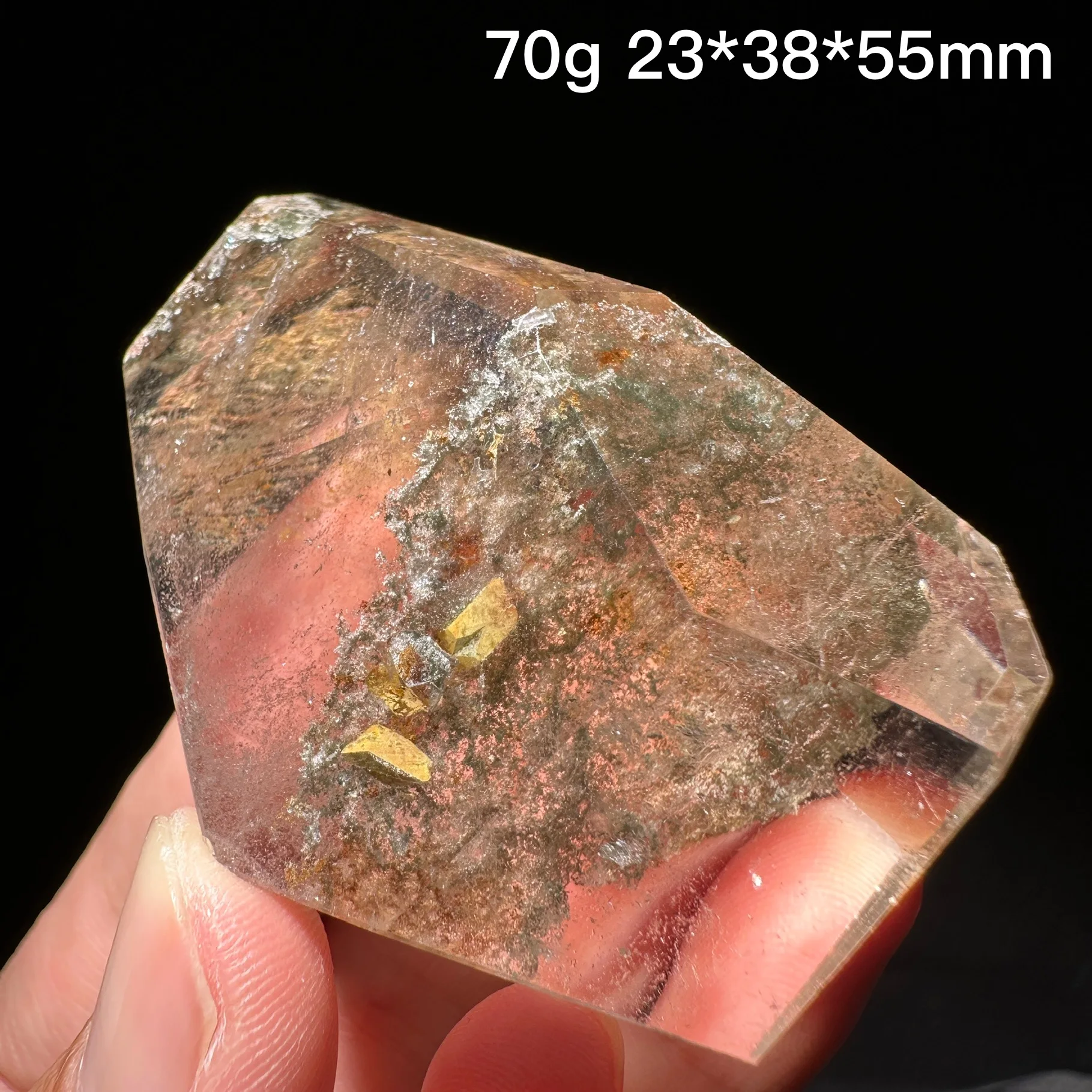 Natural Crystal Green Phantom Rainbow Freeform Decoration Polished Garden Quartz Reiki Healing