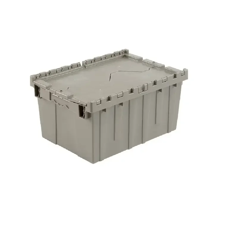 

Distribution Container With Hinged Lid, 21.9x15.3x9.7, Gray
