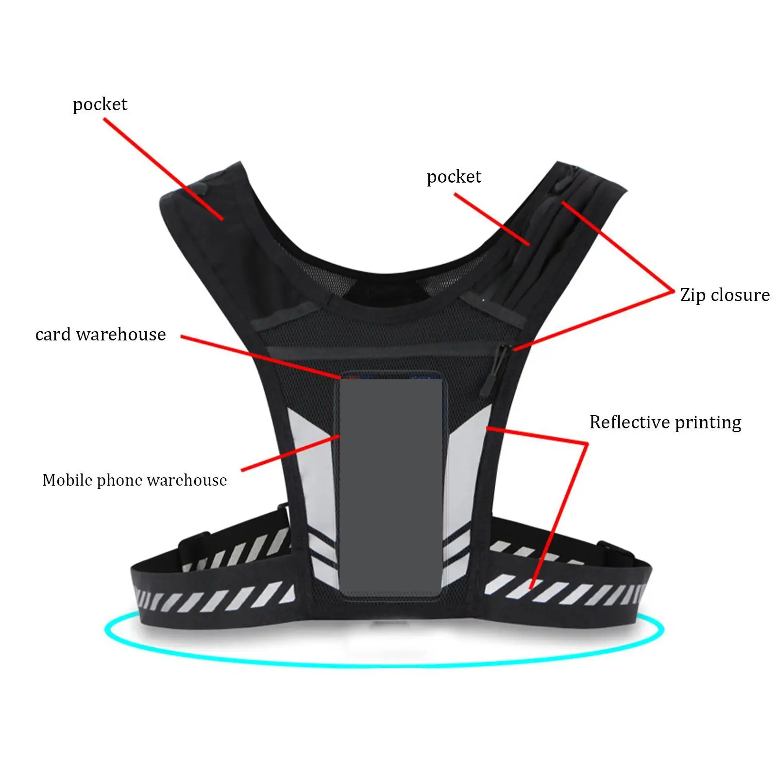 

Hydration Vest Supplies Runner Rucksack Running Gear Reflective Outdoor Sports Bag for Women Marathoner Jogging Camping Race