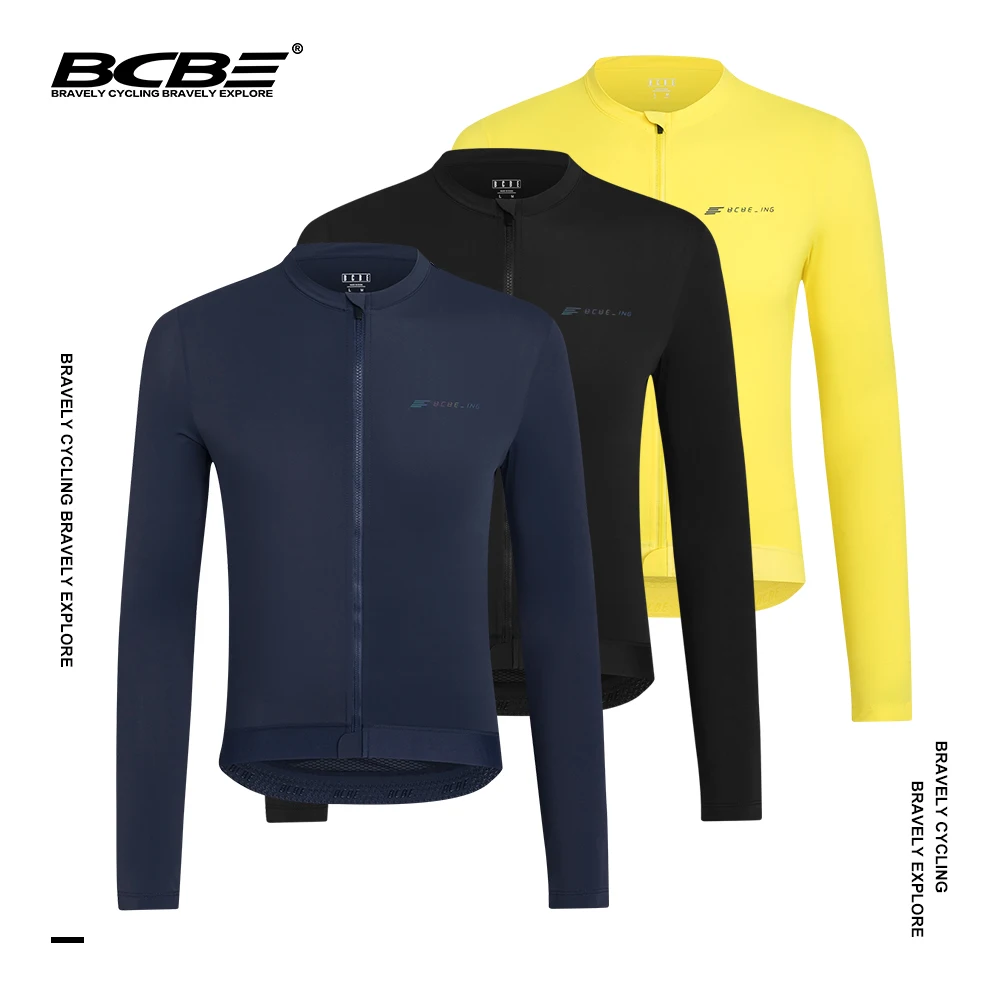 

BCBE Men Cycling Jersey Long Sleeve Pro Aero MTB Road Bike Shirt Breathable Quick Dry SPF 50+ Slim Fit Bicycle Cycling Jersey