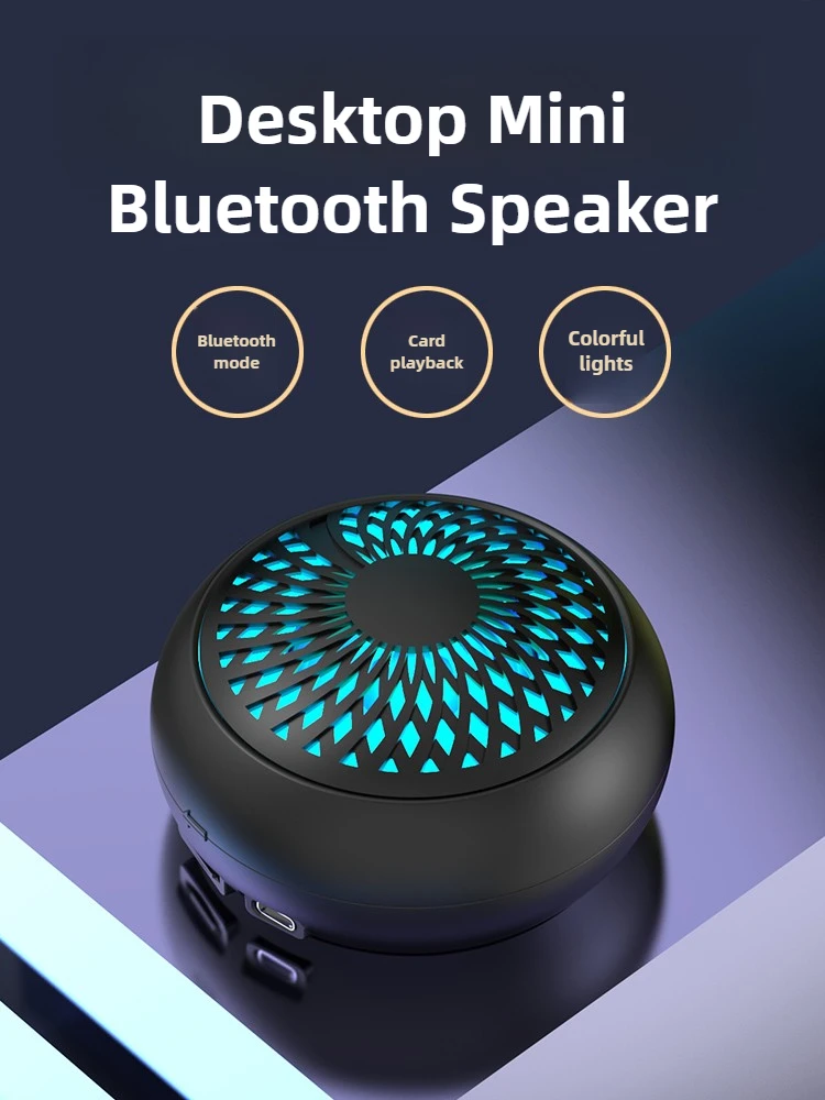 

Small Portable Wireless Bluetooth Speaker Fabric Desktop Sound Box AUX/TF Card/USB Support for Outdoor Indoor Holiday Gifts