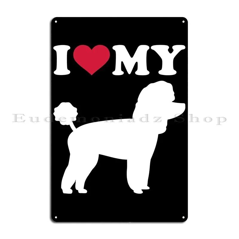 Pure Love and Joy Adorable Toy Poodle and Hamburger Parody Jowls Dog Lover Design Metal Wall Decor Decoration Tin Sign Poster