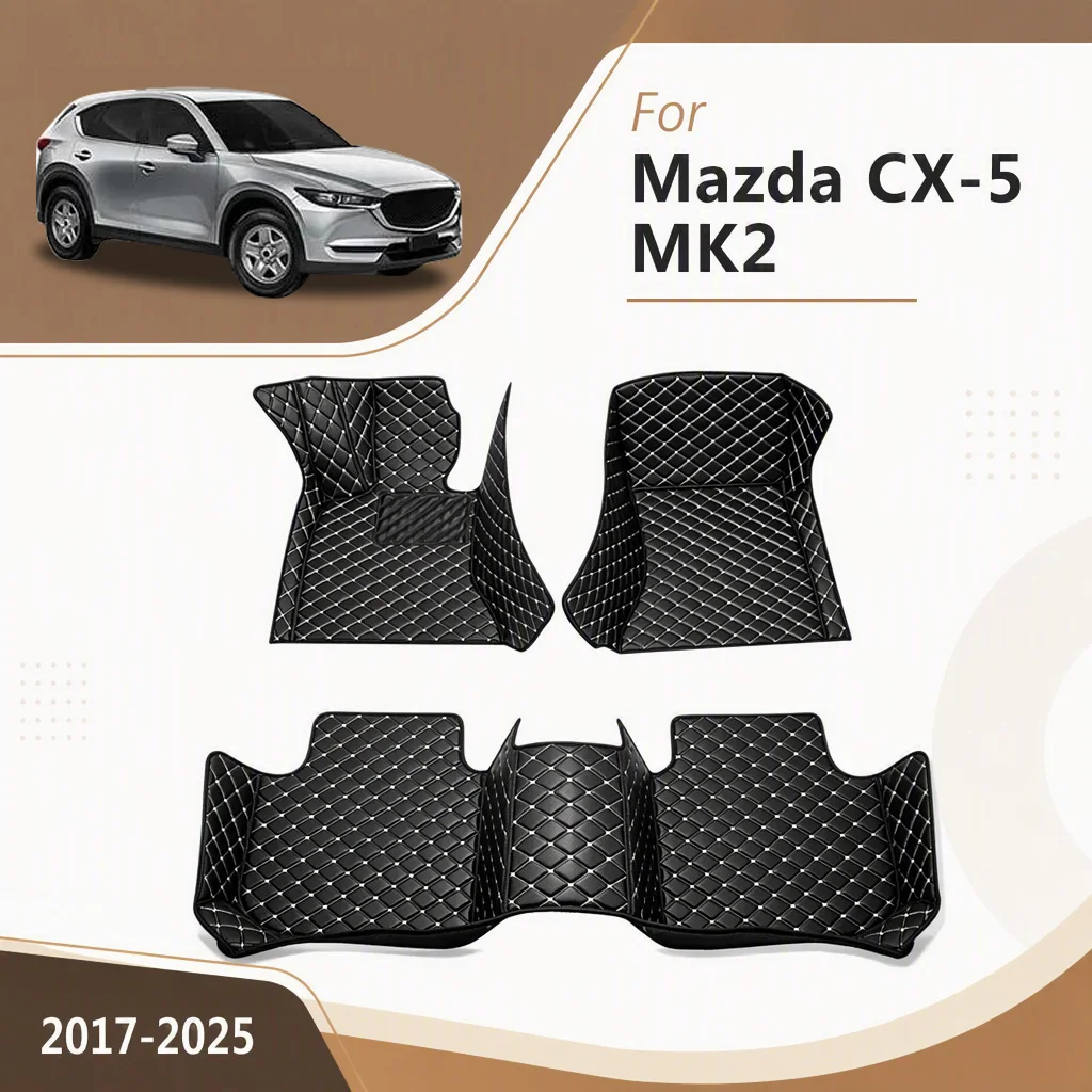 Car Floor Mat For Mazda CX-5 CX5 CX 5 MK2 2025 2024 2023 2022 2021 2020 2019 2018 2017 Leather Carpet Auto Interior Accessories