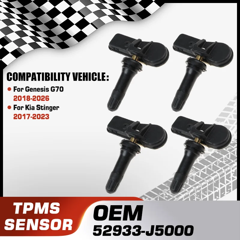 

Car TPMS Tire Pressure Monitor Sensor System For Genesis G70 2018-2026 Kia Stinger CK 2017-2023 52933-J5000 433 MHz Auto Parts