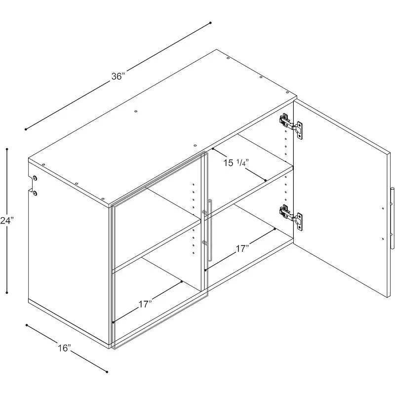Górna szafka do przechowywania HangUps - eleganckie i przestronne szafki ścienne do maksymalizowania przechowywania, rozmiar 36 cali, klasyczne białe wykończenie