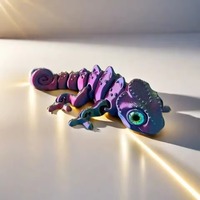 3D Printing Chameleon Figures with Multi-joint Movable & Simulation Eyes - Kids Toy Home Accessories Living Room Decoration Gift