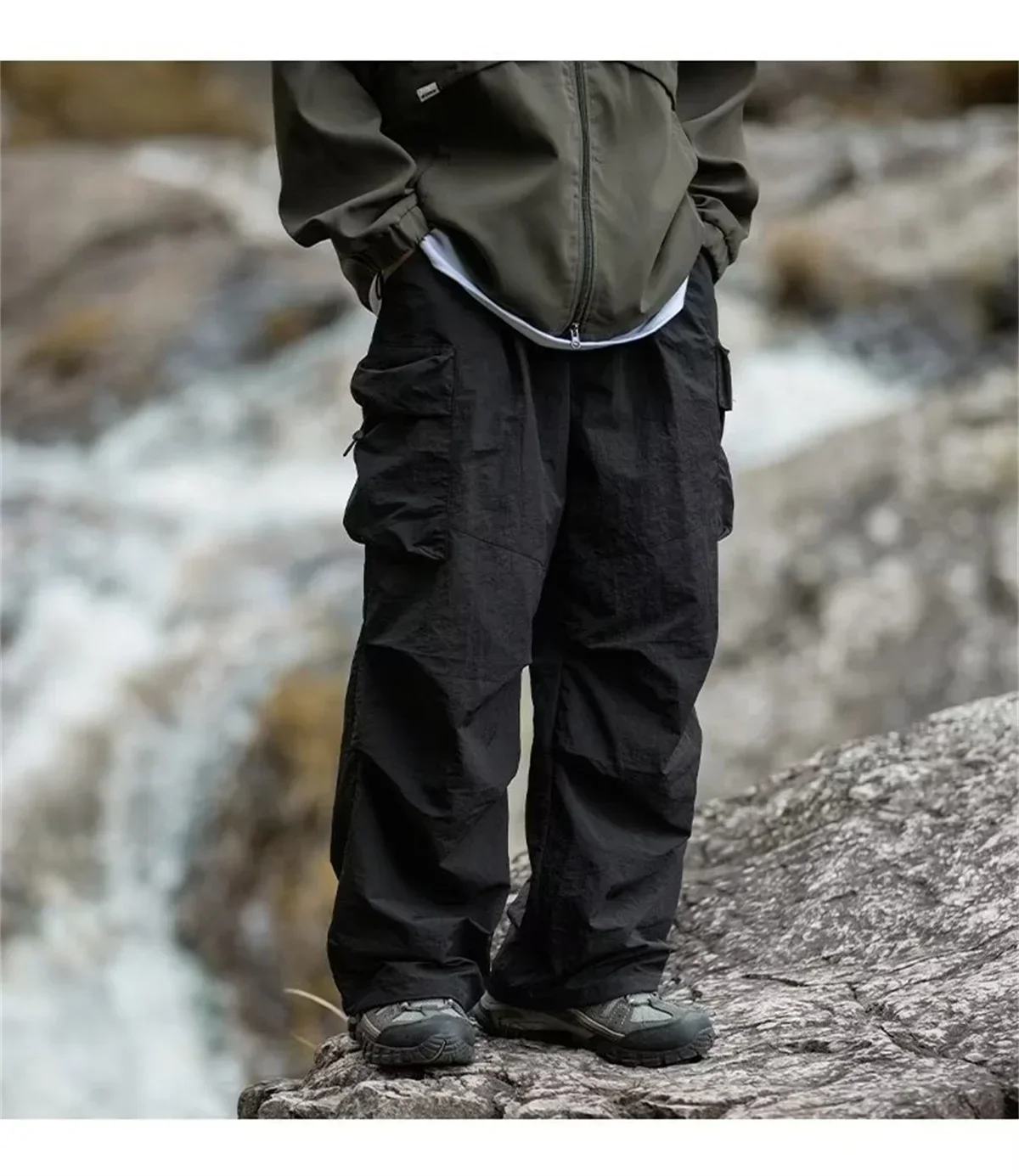 Herren-Hose mit offenem Schritt, verstecktem Reißverschluss, mehreren Taschen, Kordelzug, im Safari-Stil, für Outdoor-Aktivitäten, mit leicht verstecktem Reißverschluss, Schrittloshose. – Detail 14
