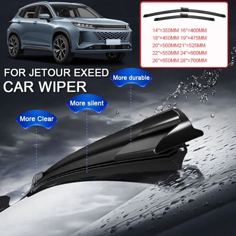 2PCS Car Blade Windshield Wiper For Chery KAIYI X3 X7 KUNLUN Exeed EXLANTIX ES ET LX RX TXL VX JETOUR DASHING T1 T2 X70 X90 PLUS