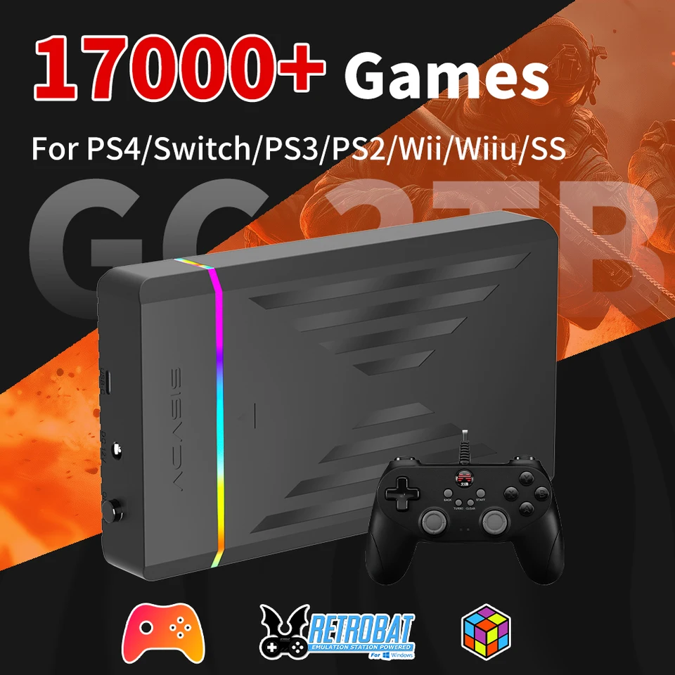 ポータブル ゲーム HDD 3TB Launchbox&Playnite&Retrobat ゲーム 