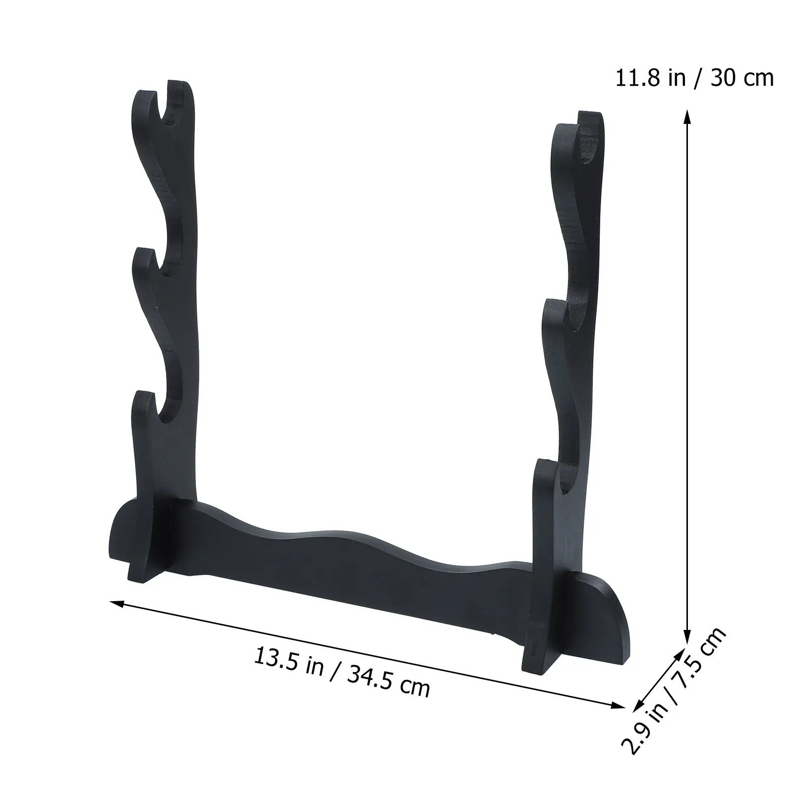 Premium Wooden Swords Display Stand Desktop Organizer for Flute and Handicrafts Swords Collection Storage Rack Black