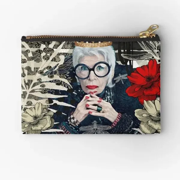 Iris Apfel  Zipper Pouches Coin Money Pocket Storage Small Key Packaging Socks Men Bag Wallet Cosmetic Pure Panties Women