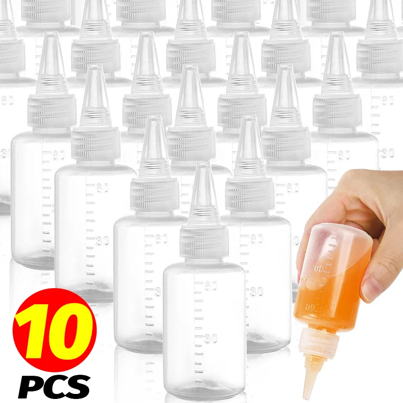 15–1000 ml transparente Flasche mit scharfem Mund, zusammendrückbare Nadelflasche aus Kunststoff, leerer Behälter für Farbpaste, Kleber, Ölspender