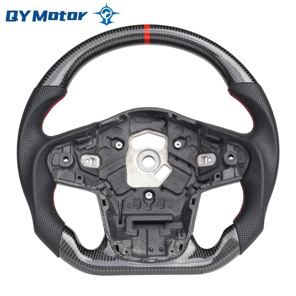 Volant de voiture en cuir perforé en fibre de carbone à LED, roue de sport de course, Toyota Supra A90, GazMK5, 2019, 2020, 2021, 2022