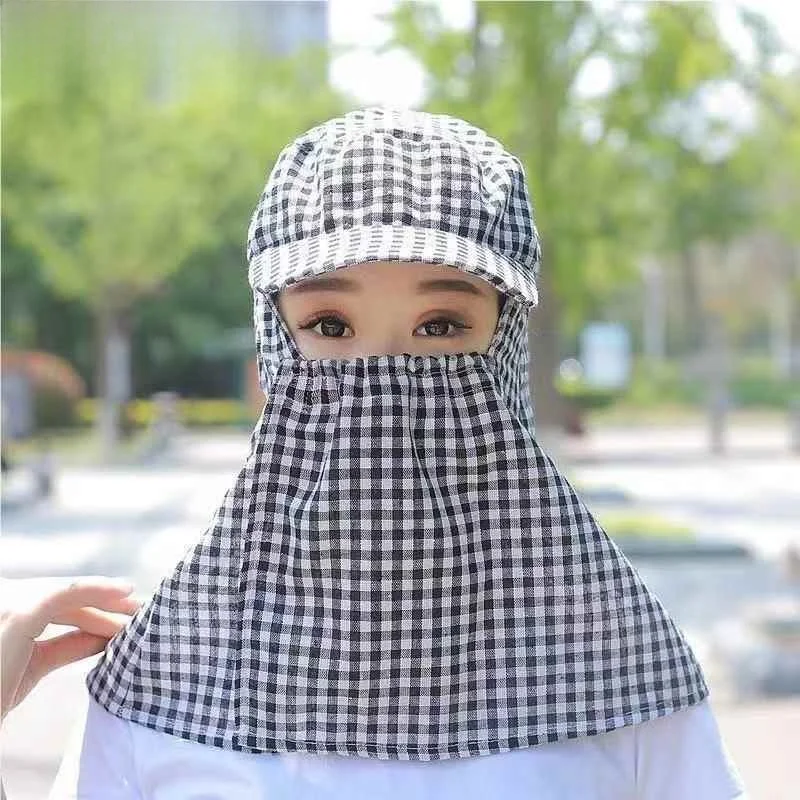 ユニセックス通気性日焼け防止帽子茶摘み作業用キャップ防塵防風快適な春の乗馬帽子首の保護