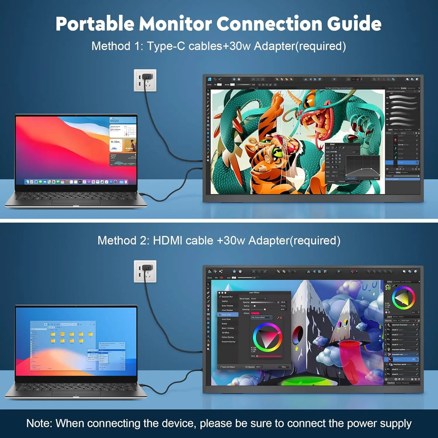 شاشة UPERFECT محمولة مقاس 21.5 بوصة 120 هرتز شاشة ألعاب كبيرة مع شاشة خارجية HDMI من النوع C لأجهزة الكمبيوتر المحمول Steamdeck MacBook Phone