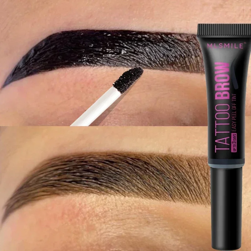 Waterproof Peel Off Eyebrow Gel Semi-Permanent Eye Brow Enhancer Tattoo Tint Long-lasting Black Brown Dye Eyebrow Cream Cosmetic