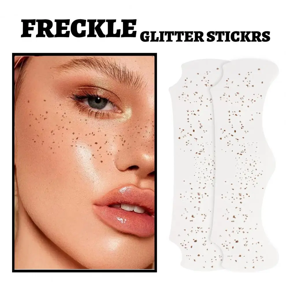 Party Makeup Accessories Shimmering Freckles Tattoo Stickers for Women Girls Eye-catching Temporary Makeup Patches for Parties