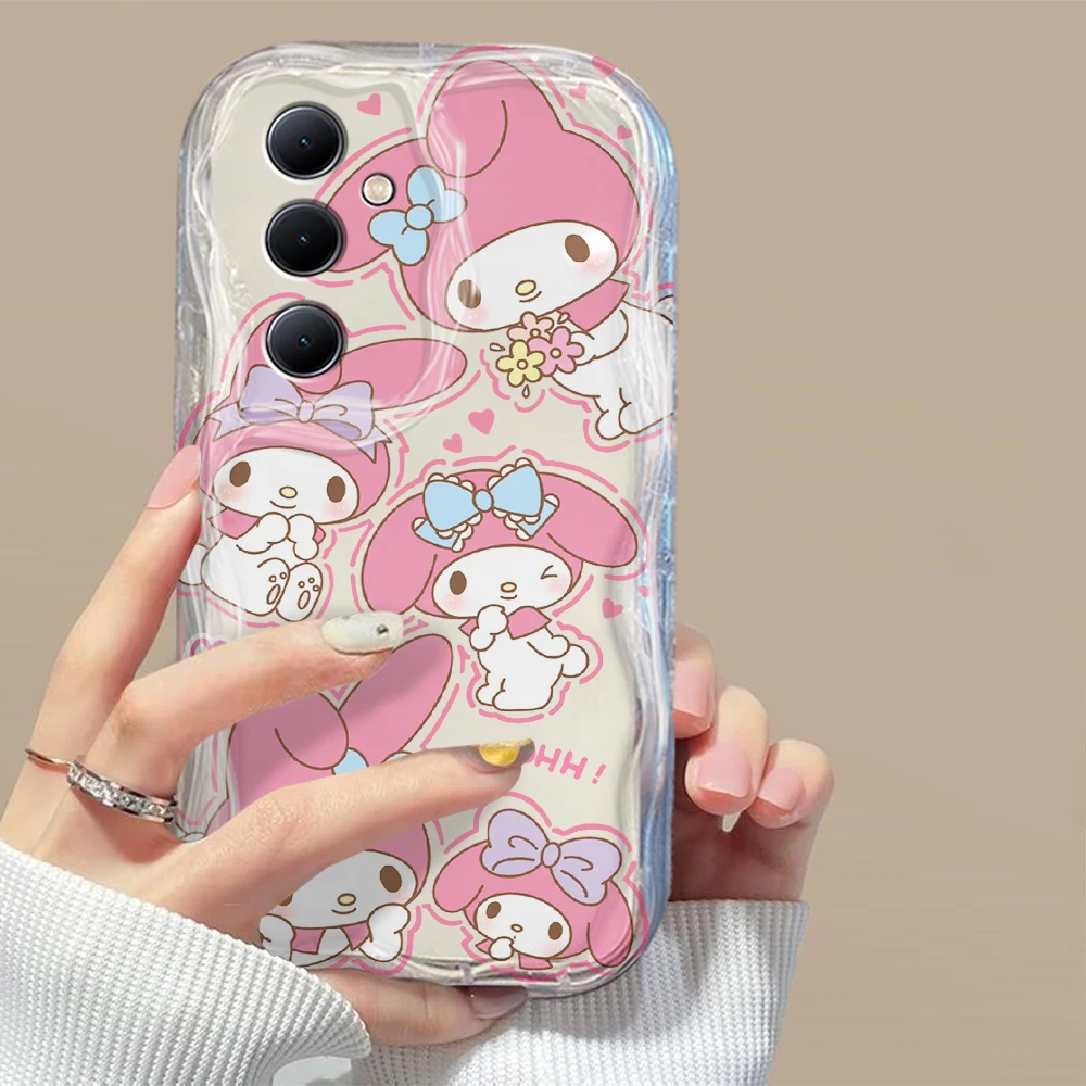 Чехол для телефона Kuromi My Melody Pacha с объемными волнами для Samsung Galaxy S24 S23 S21 S20 FE Plus Ultra 4G 5G, Мягкая силиконовая задняя крышка