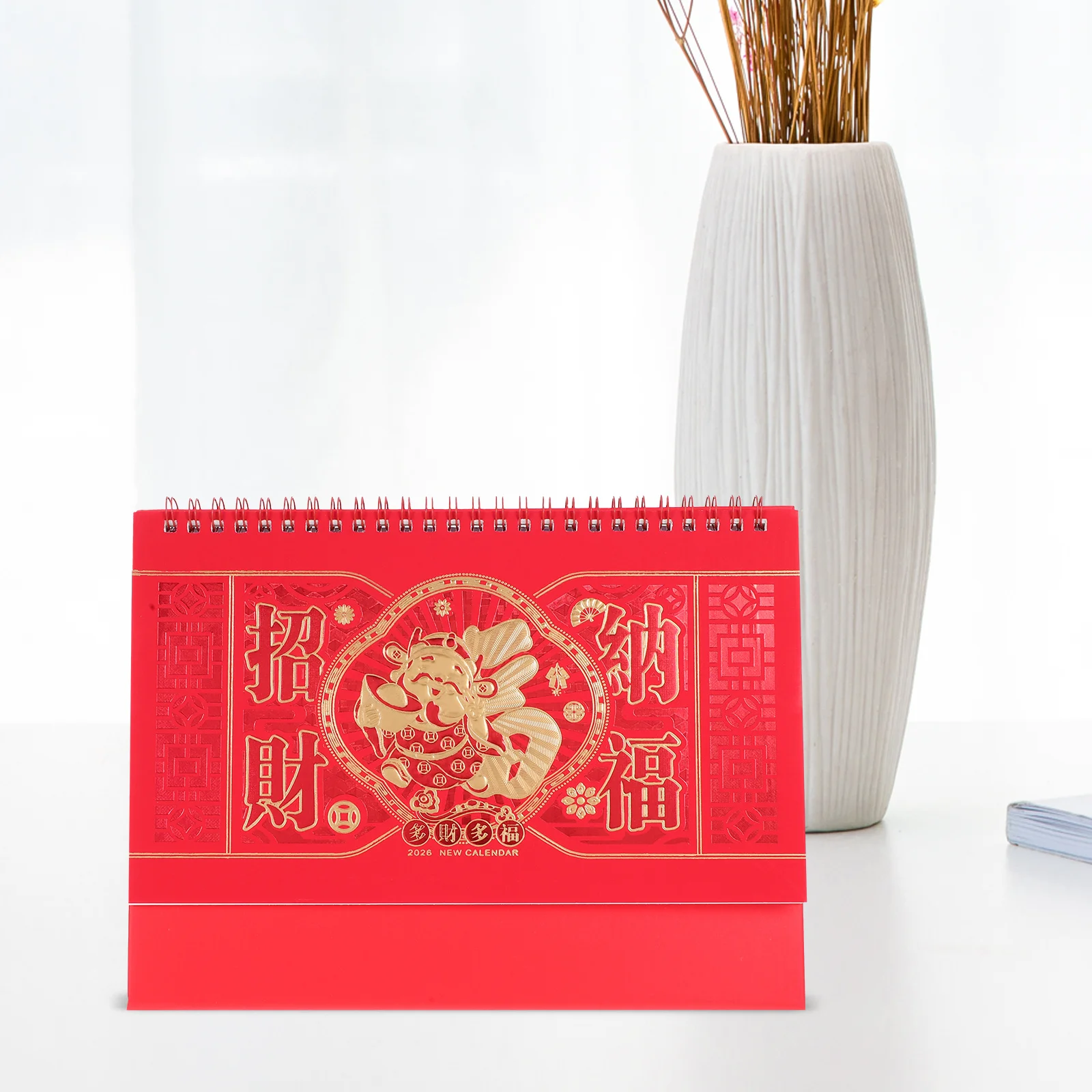 

2026 Mini Desk Calendar Horse Year Theme Chinese New Year Decoration Stand Up Flip Calendar Thick Paper Tear Off Daily Schedule