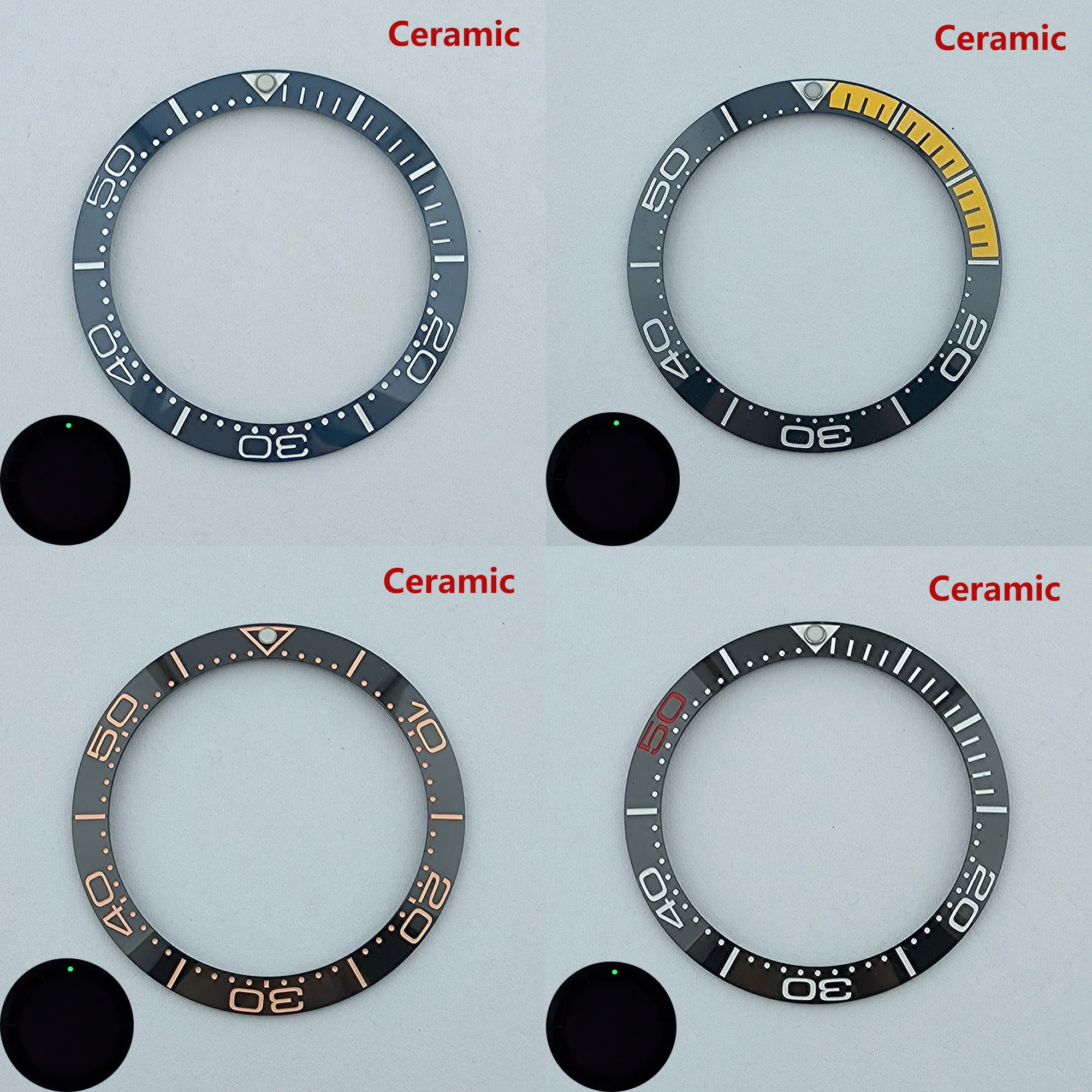 38mm ceramic High quality bezel green luminous insert bezel bezel is tilted for 40mm watch accessory repair tools