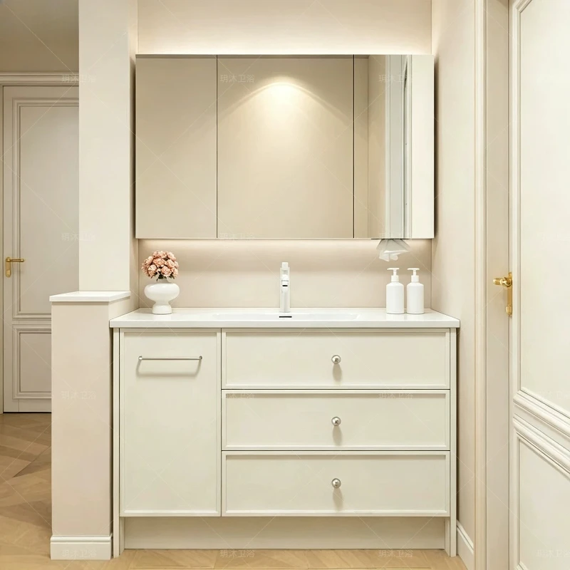 Design Modern Bathroom Mirror Cabinet Wooden Large Luxury Vanity Bathroom Cabinet Multiple Purpose Szafka Do Lazienki Furniture